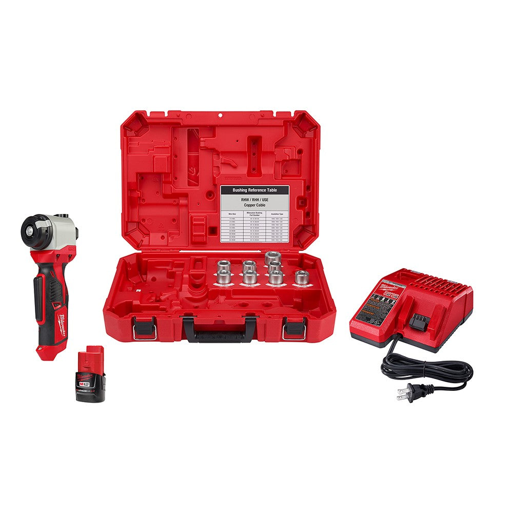 Milwaukee 2435X-21 M12 Cable Stripper Kit for Cu RHW/RHH/USE