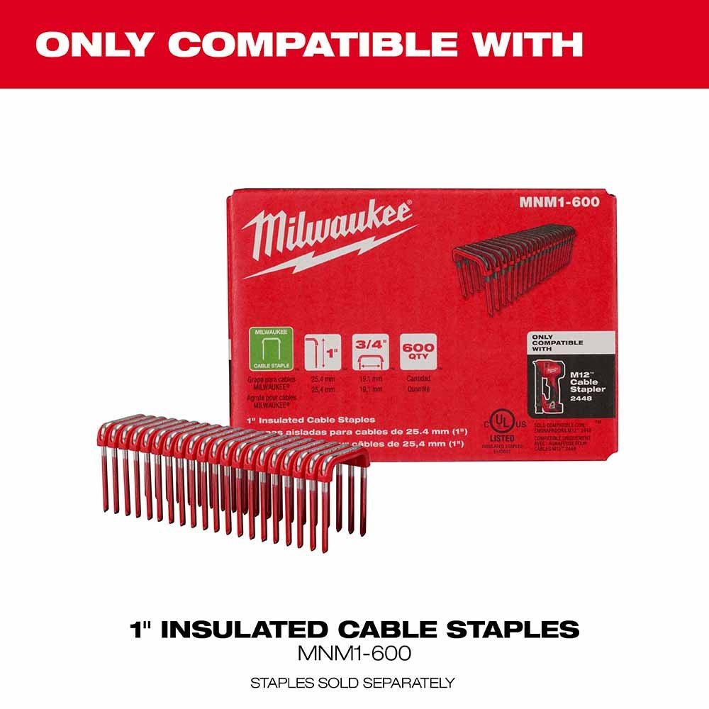 Milwaukee 2448-20 M12 Cable Stapler, Bare Tool