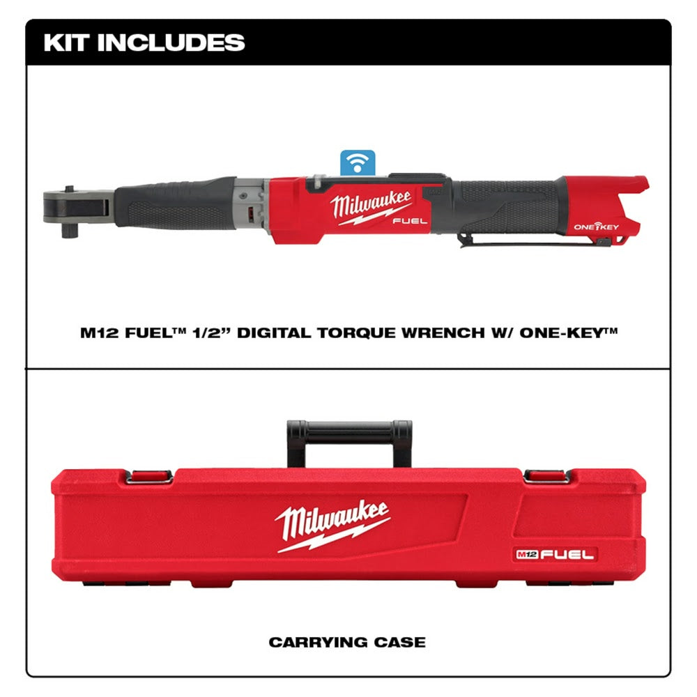 Milwaukee 2466-20 M12 FUEL 1/2" Digital Torque Wrench w/ ONE-KEY, Bare Tool