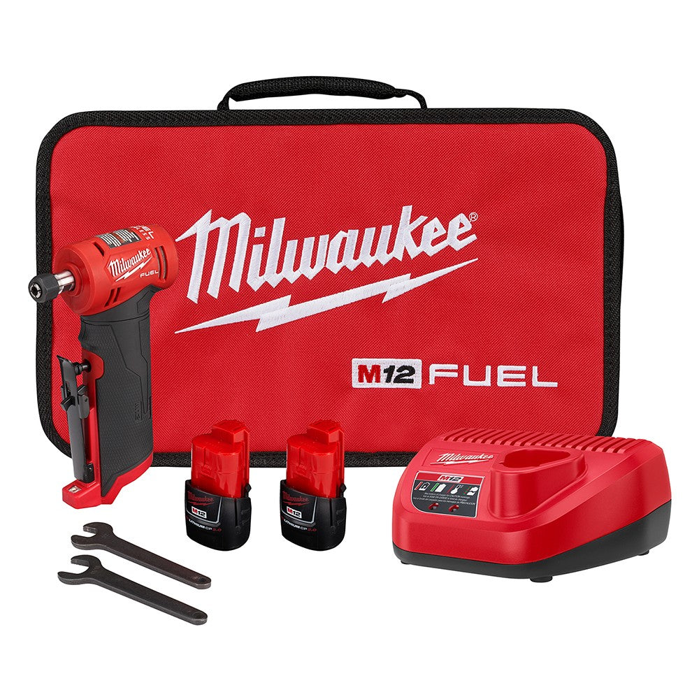 Milwaukee 2485-22 M12 FUEL Right Angle Die Grinder 2 Battery Kit