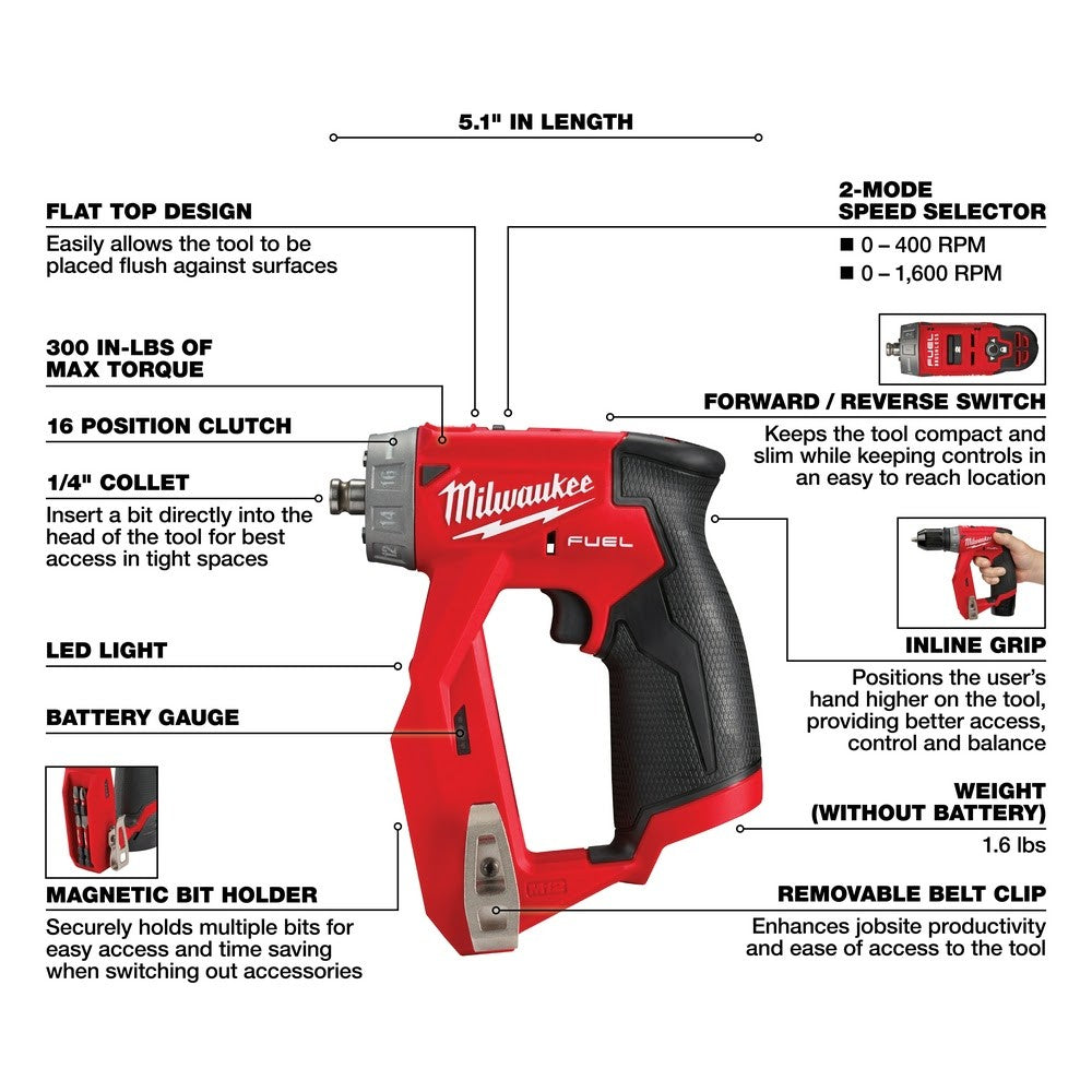 Milwaukee 2505-20 M12 FUEL Installation Drill/Driver (Tool-Only)
