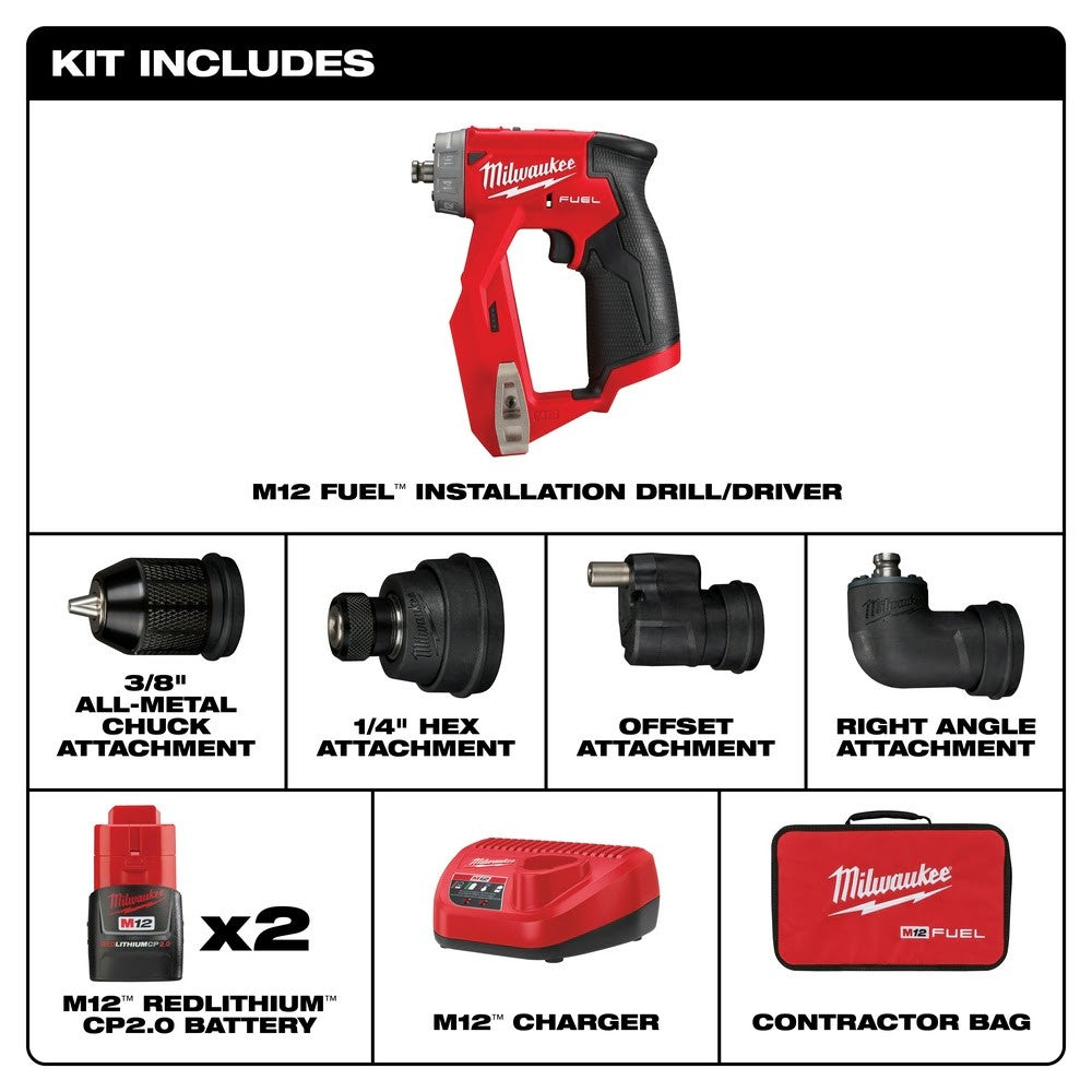 Milwaukee 2505-22 M12 FUEL Installation Drill/Driver Kit