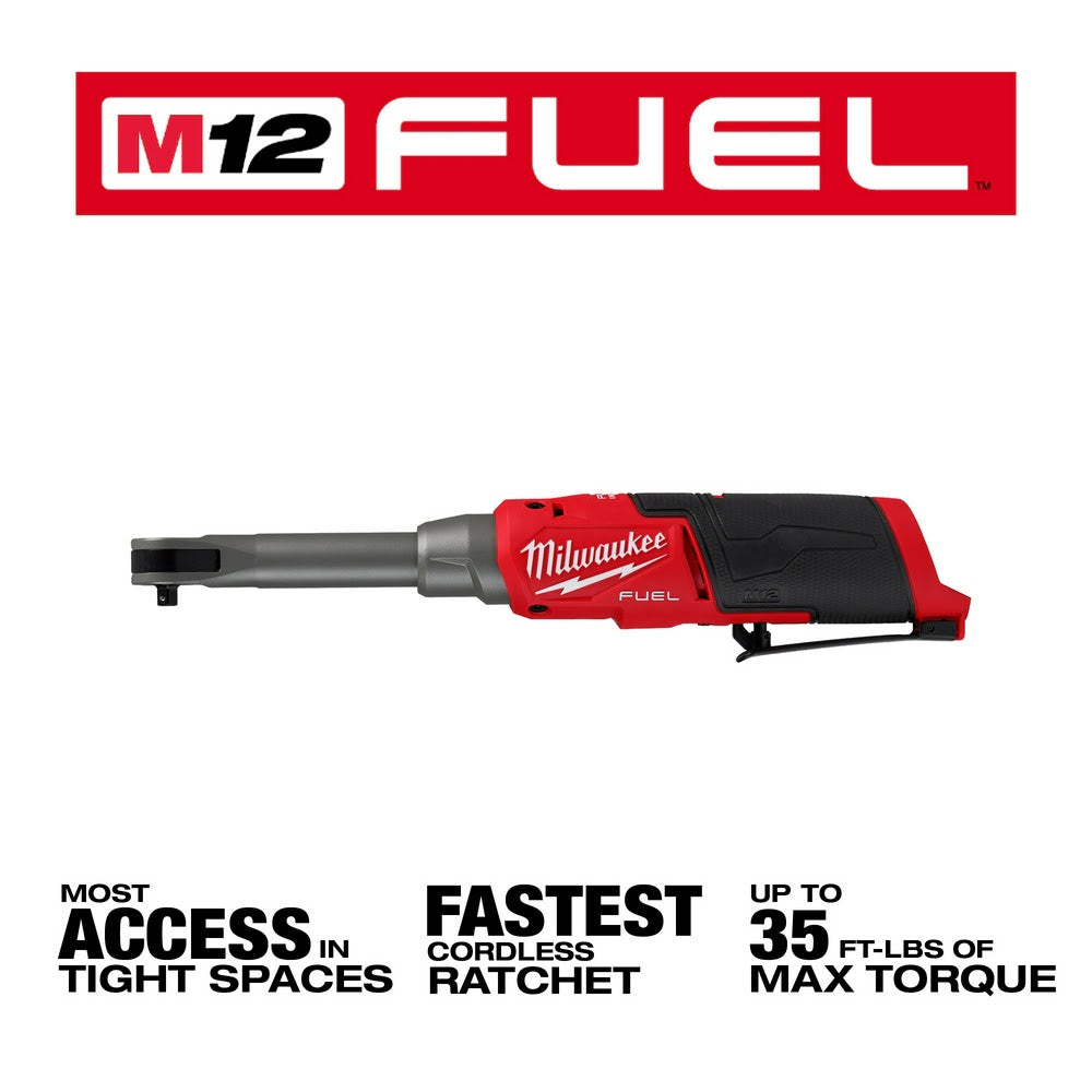 Milwaukee 2568-20 M12 FUEL 1/4" Extended Reach High Speed Ratchet