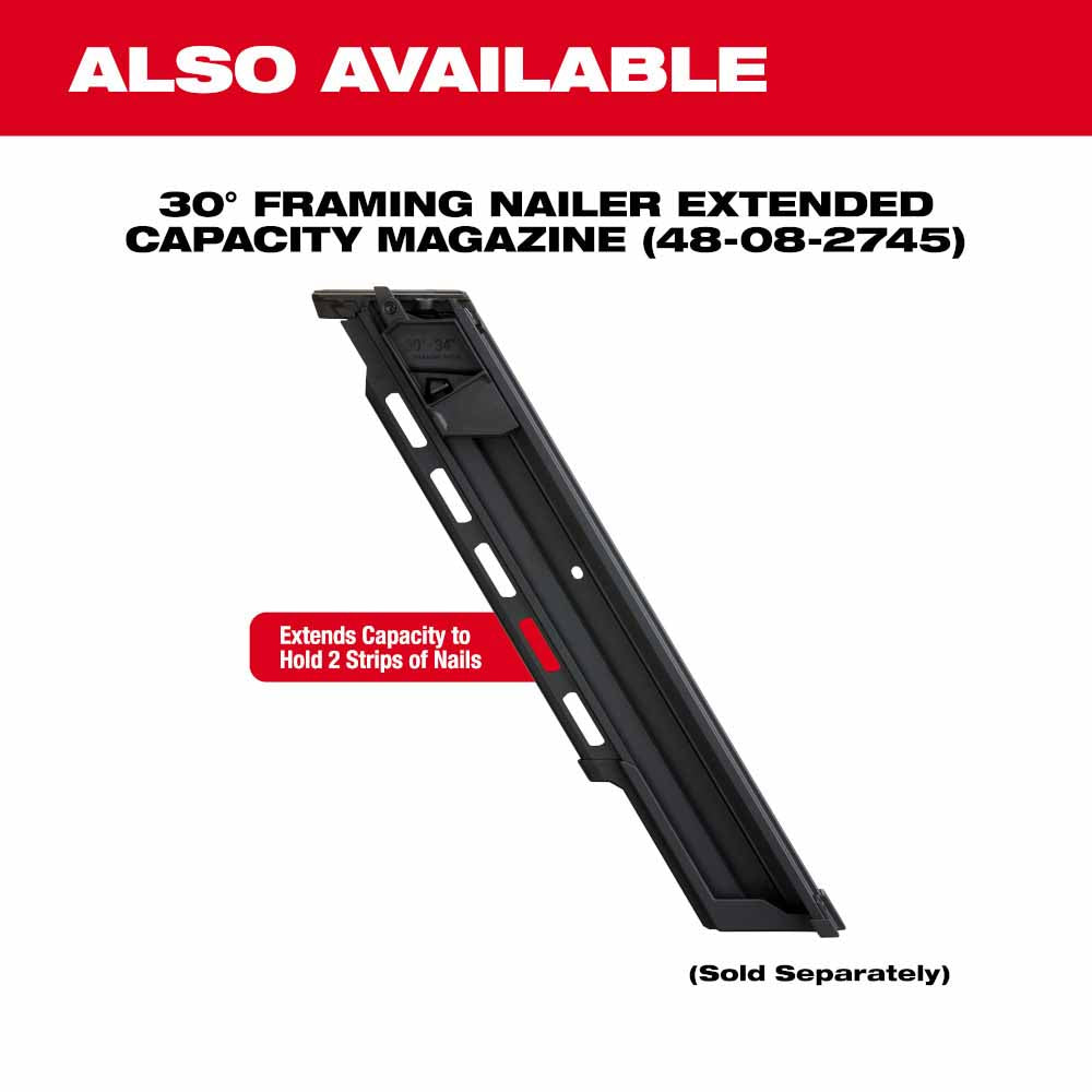 Milwaukee  2745-20 M18 FUEL™ 30 Degree Framing Nailer, Bare Tool