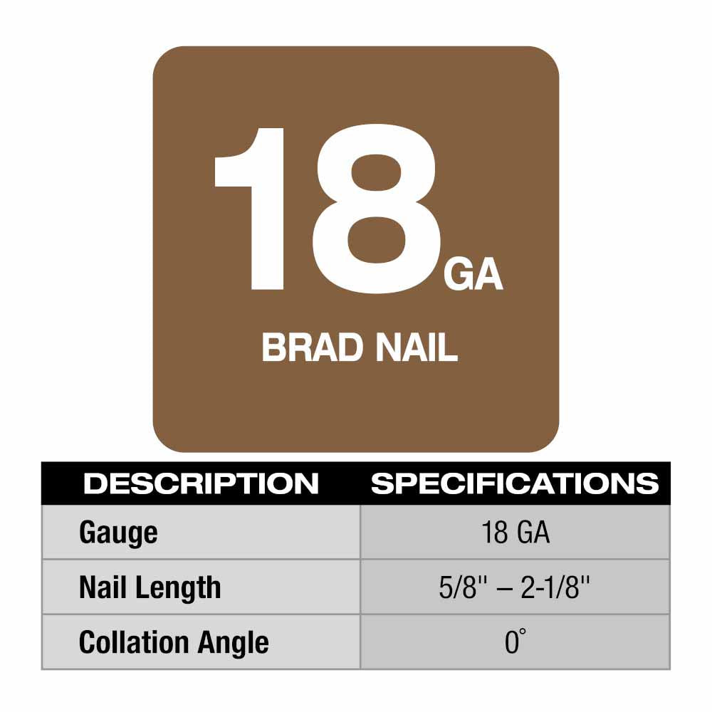 HW HAMWOO 18 Gauge Brad Nails (2