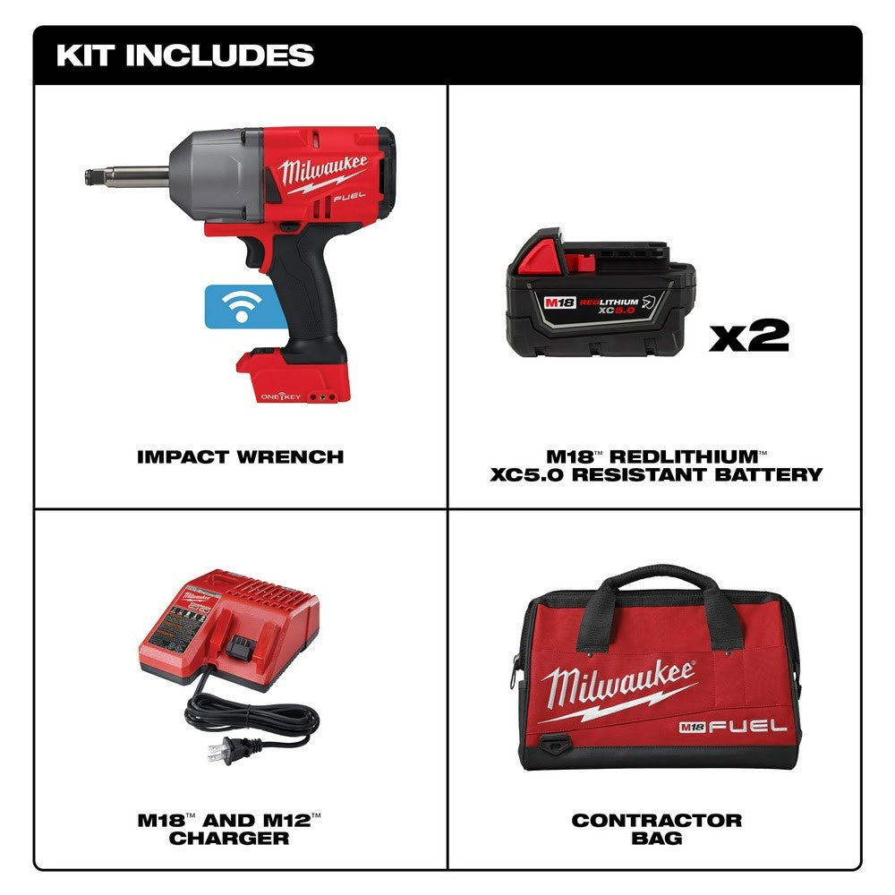 Milwaukee 2769-22R M18 FUEL 1/2" Ext. Anvil Controlled Torque Impact Wrench w/ONE-KEY Kit