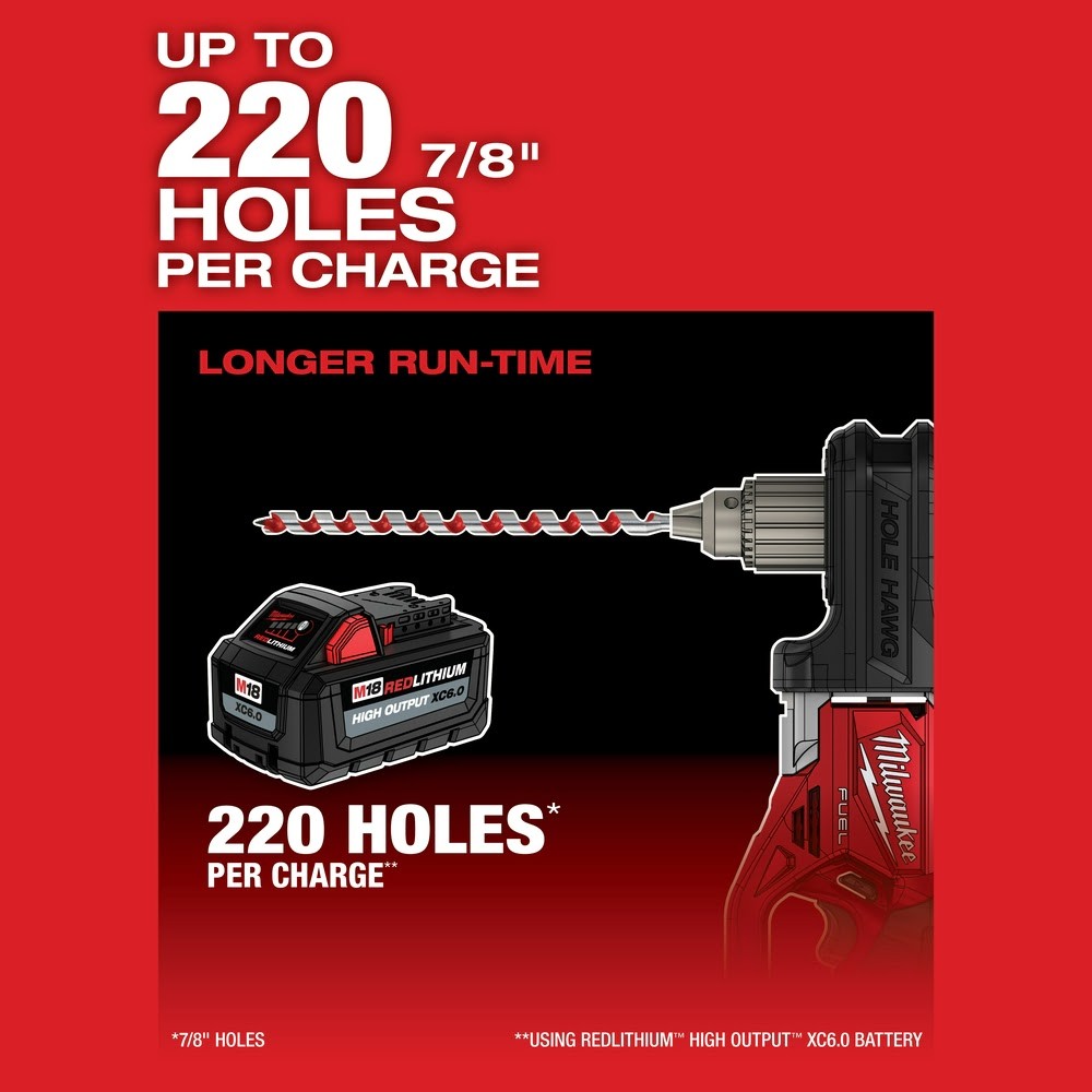 Milwaukee 2808-20 M18 FUEL Hole Hawg Right Angle Drill w/ Quik-Lok, Bare Tool