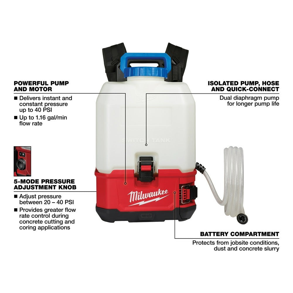 Milwaukee 2820-21WS M18 SWITCH TANK 4-Gallon Backpack Water Supply Kit