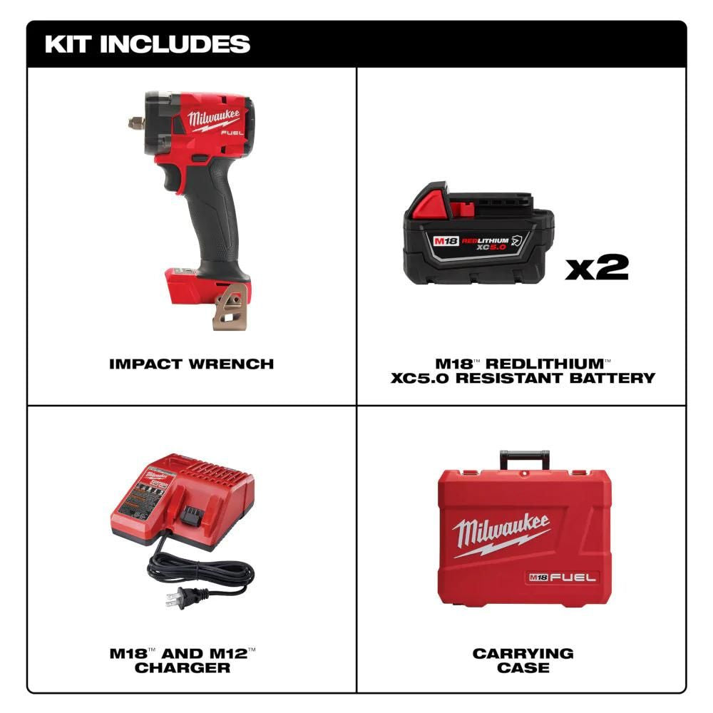Milwaukee 2854-22R M18 FUEL 3/8" Compact Impact Wrench w/ Friction Ring Kit
