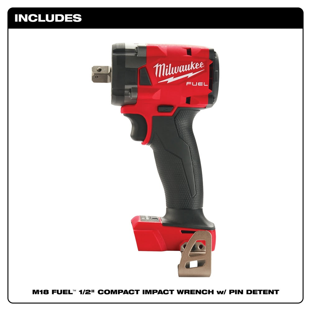 Milwaukee  2855P-20  "M18 FUEL™ 1/2 " Compact Impact Wrench w/ Pin Detent Bare Tool "