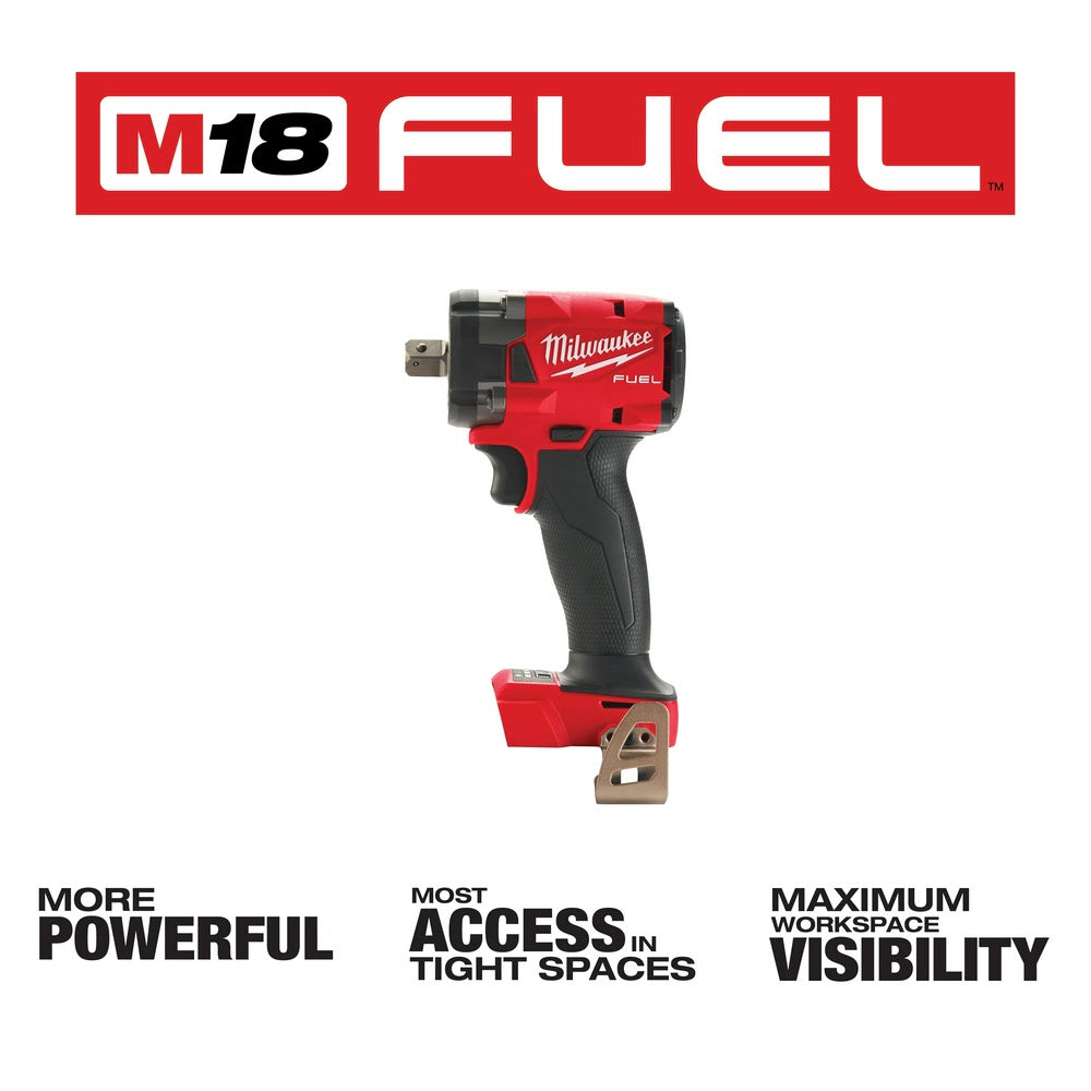 Milwaukee  2855P-20 M18 FUEL™ 1/2" Compact Impact Wrench w/ Pin Detent, Bare Tool