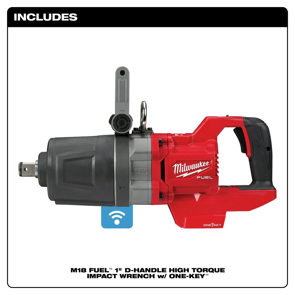 Milwaukee 2868-20 M18 FUEL 1" D-Handle High Torque Impact Wrench w/ ONE-KEY, Bare Tool