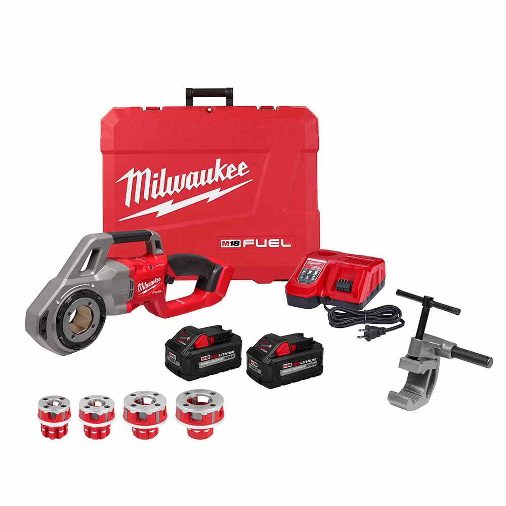 Milwaukee 2870-22 M18 Compact 1/2"-1-1/4" Alloy NPT Portable Pipe Threading Forged Aluminum Die Head Kit