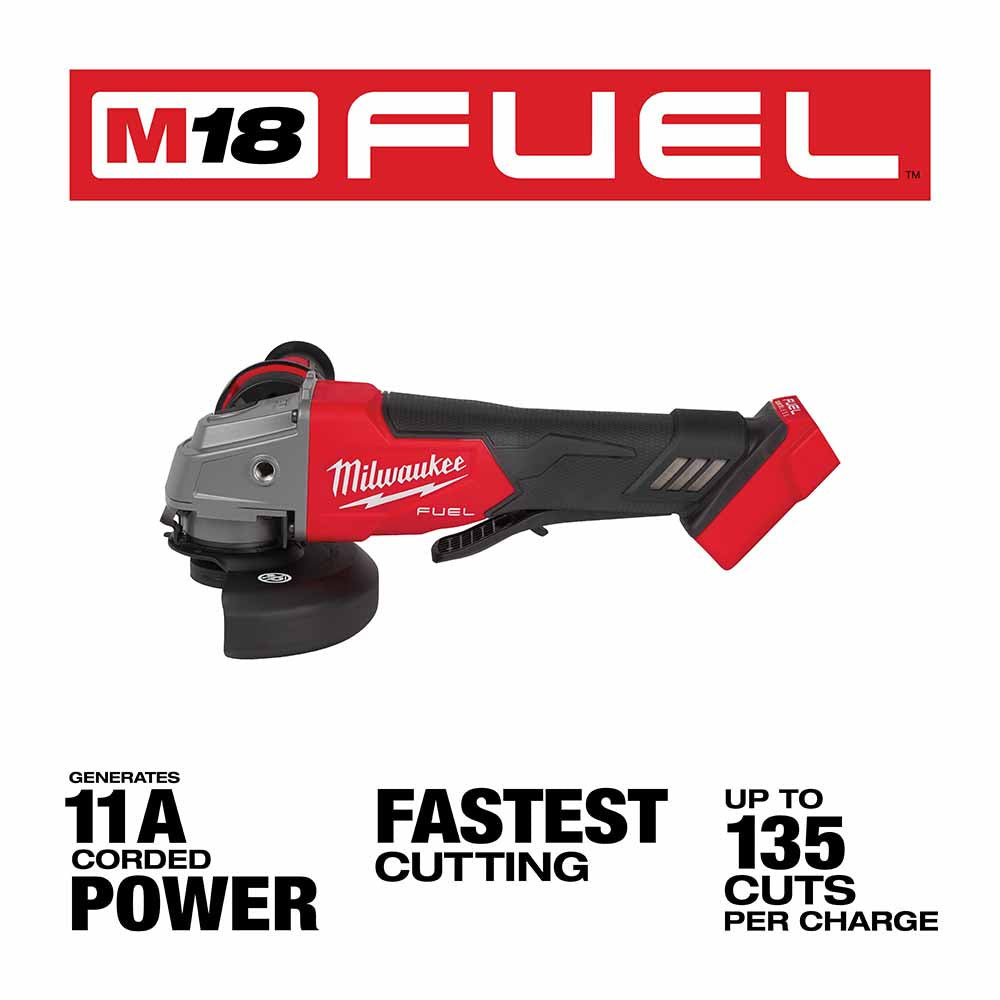Milwaukee 2880-20 M18 FUEL™ 4-1/2"/5" Grinder Paddle Switch, No-Lock, Bare Tool