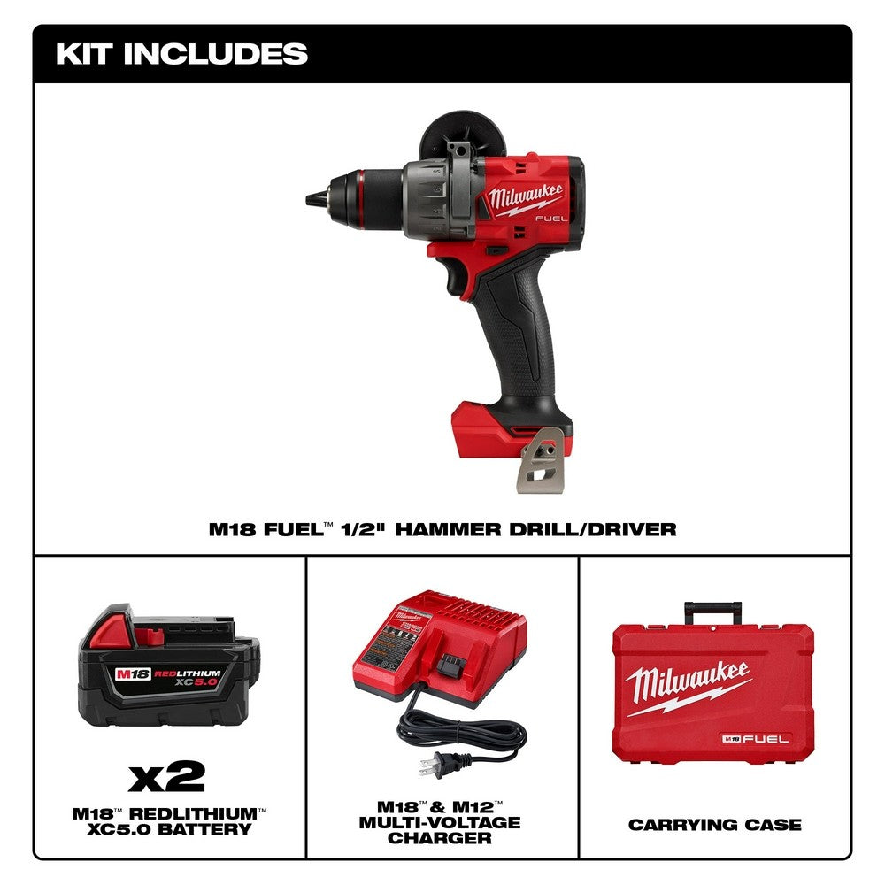 Milwaukee 2904-22 M18 FUEL 1/2" Hammer Drill/Driver Kit
