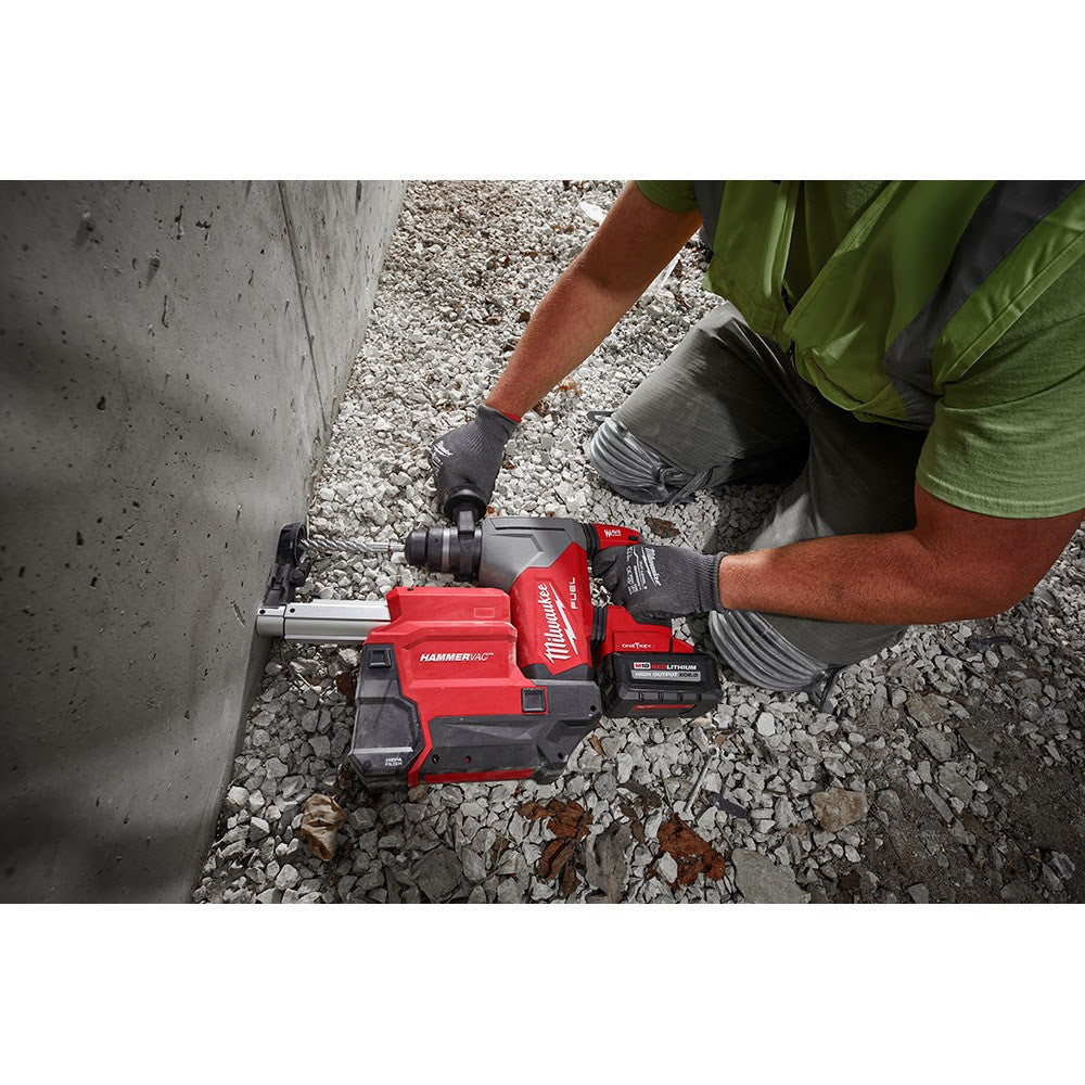 Milwaukee 2915-22DE M18 FUEL 1-1/8” SDS Plus Rotary Hammer Kit with Dedicated Dust Extractor - (2) XC6.0 Battery Pack