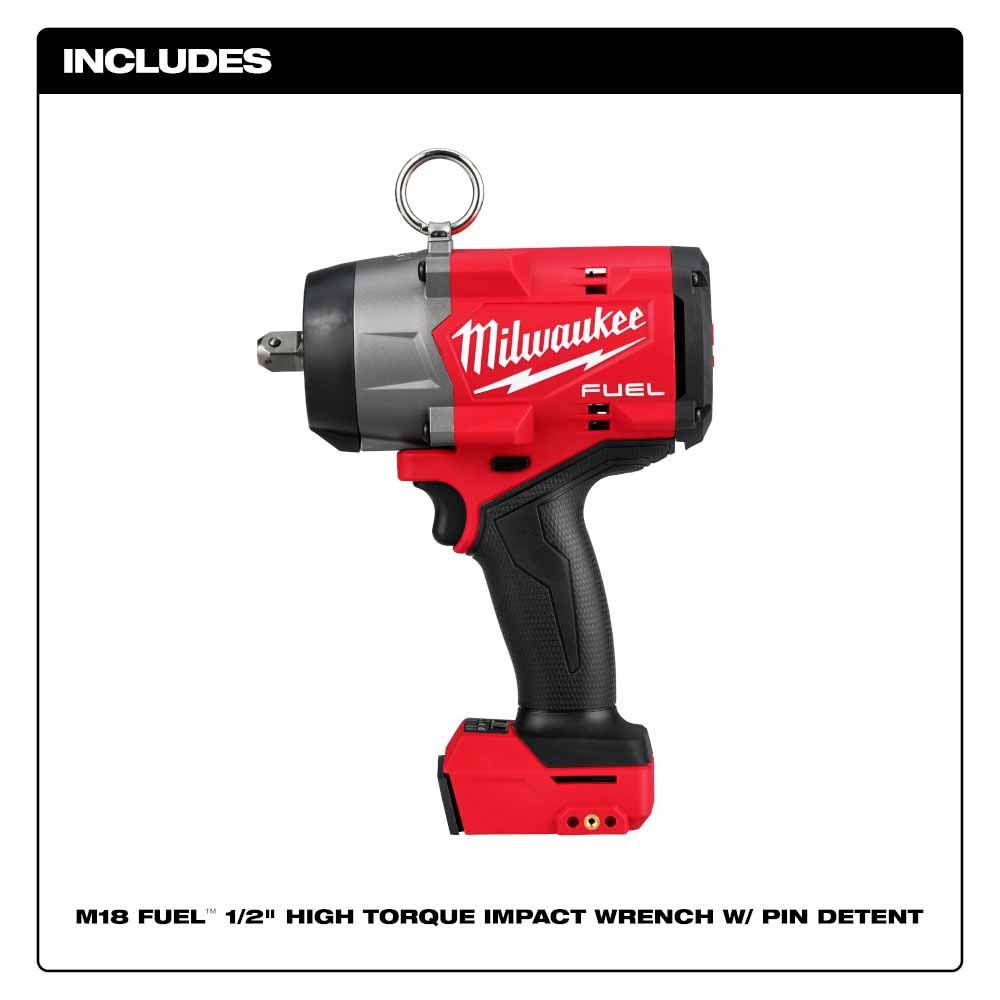 Milwaukee 2966-20 M18 FUEL 1/2" High Torque Impact Wrench w/ Pin Detent, Bare