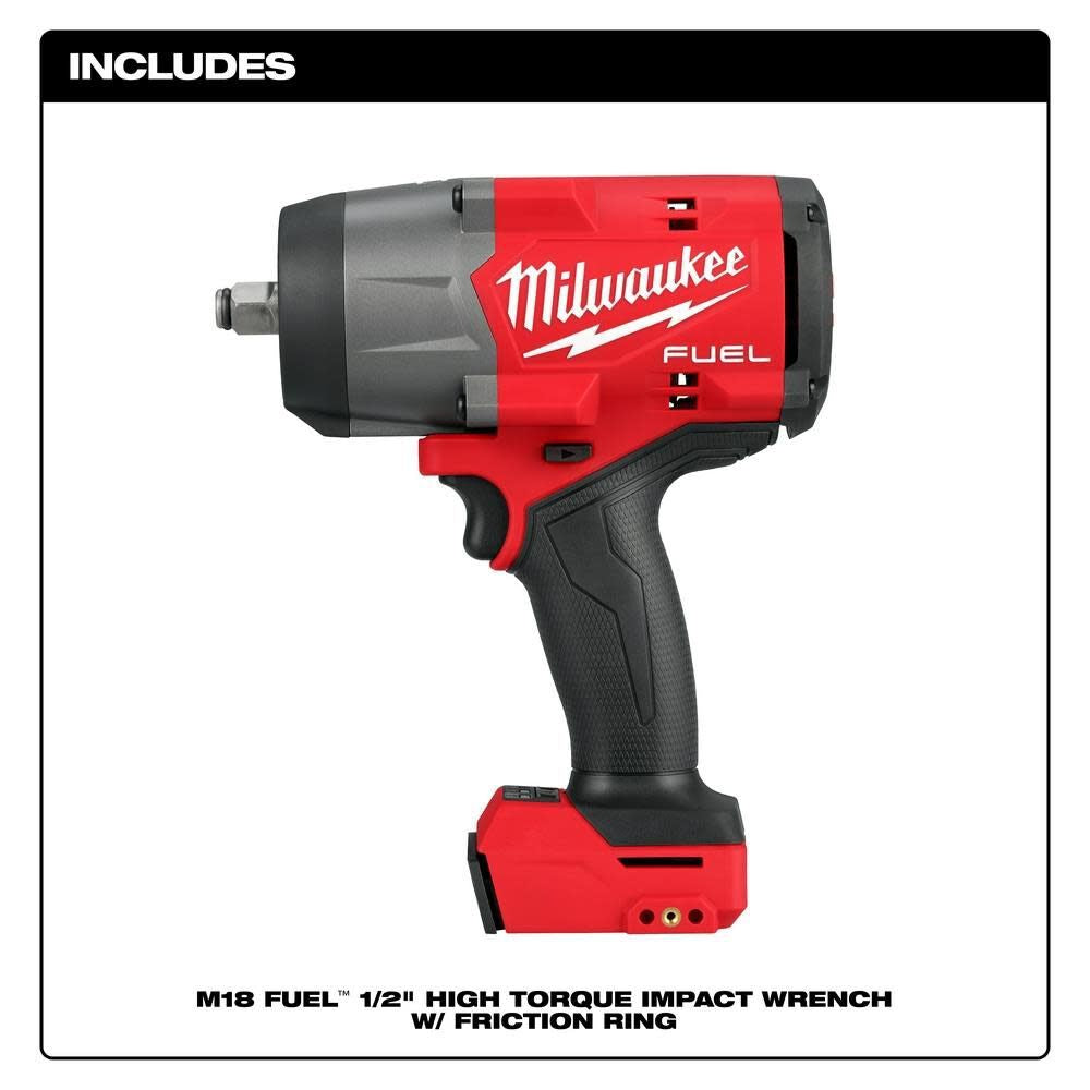 Milwaukee 2967-20 M18 FUEL 1/2" High Torque Impact Wrench w/ Friction Ring, Bare