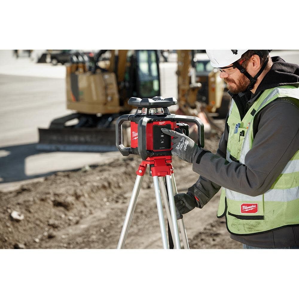Milwaukee 3701-21T M18 Red Exterior Rotary Laser Level Kit w/ Receiver, Tripod, & Grade Rod