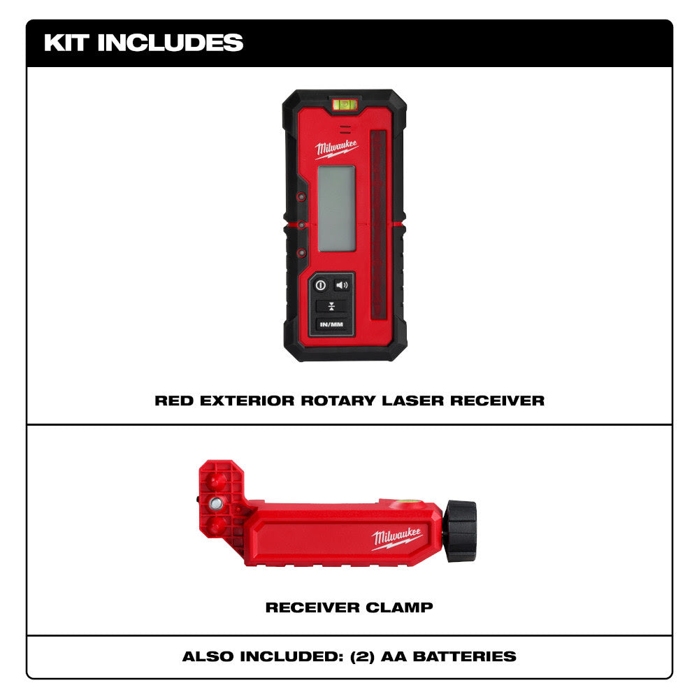 Milwaukee 3711 Red Exterior Rotary Laser Receiver