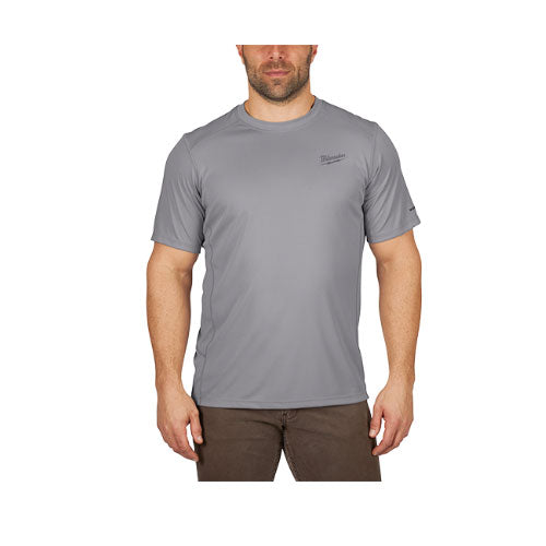 Milwaukee 414G-L WORKSKIN Lightweight Performance Short Sleeve Shirt, Gray, L