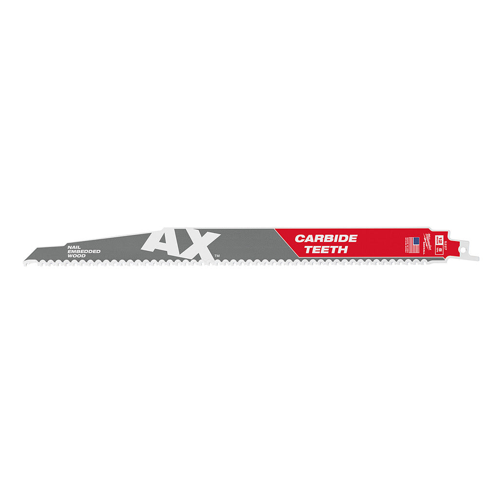 Milwaukee 48-00-5227 Sawzall Blade With Carbide Teeth, 12" 5TPI