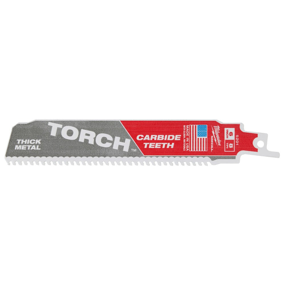 Milwaukee 48-00-5501 6" 7TPI Torch Metal Cutting Sawzall Blade with Carbide Teeth, 5 Pack