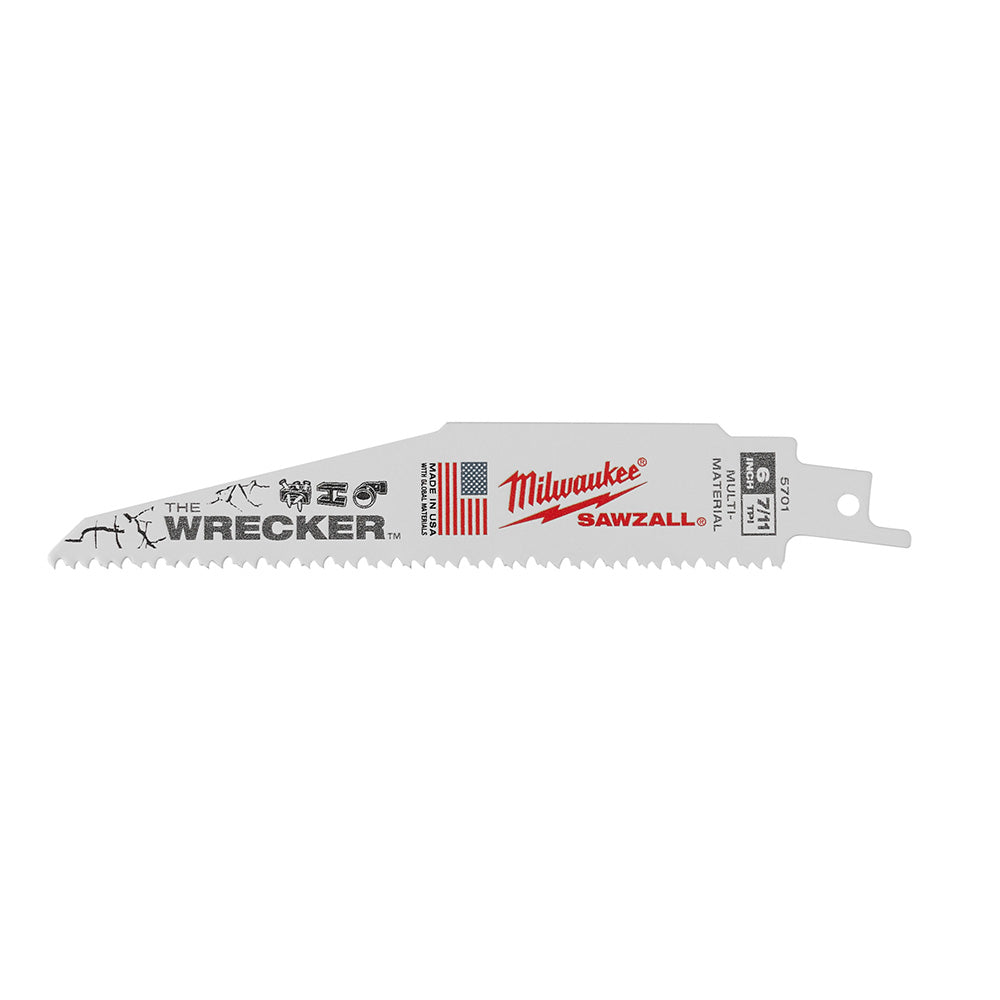 Milwaukee 48-00-8701 Super Sawzall Blade 8TPI 6-Inch Length, Wrecker, 25 Pack