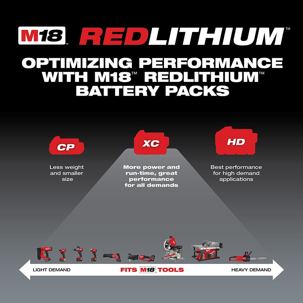 Milwaukee 48-11-1852 M18 REDLITHIUM XC 5.0 Extended Capacity Battery 2 Pack
