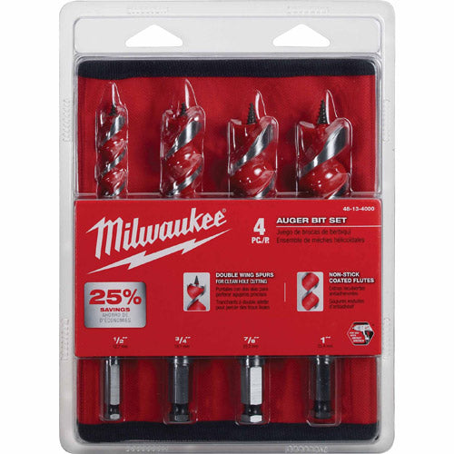 Milwaukee 48-13-4000 4-Piece Auger Bit Set