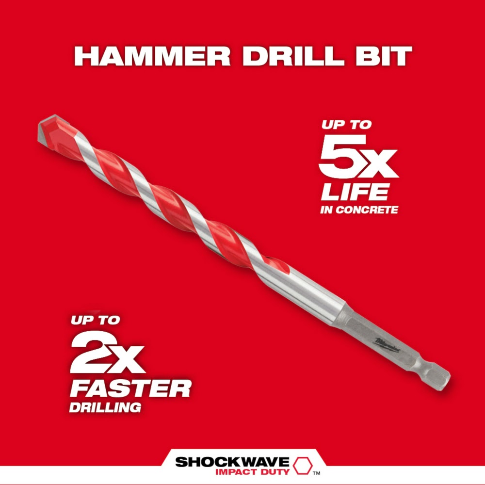 Milwaukee 48-20-9058 10Pc. SHOCKWAVE Impact Duty Carbide Hammer Drill Bit Kit