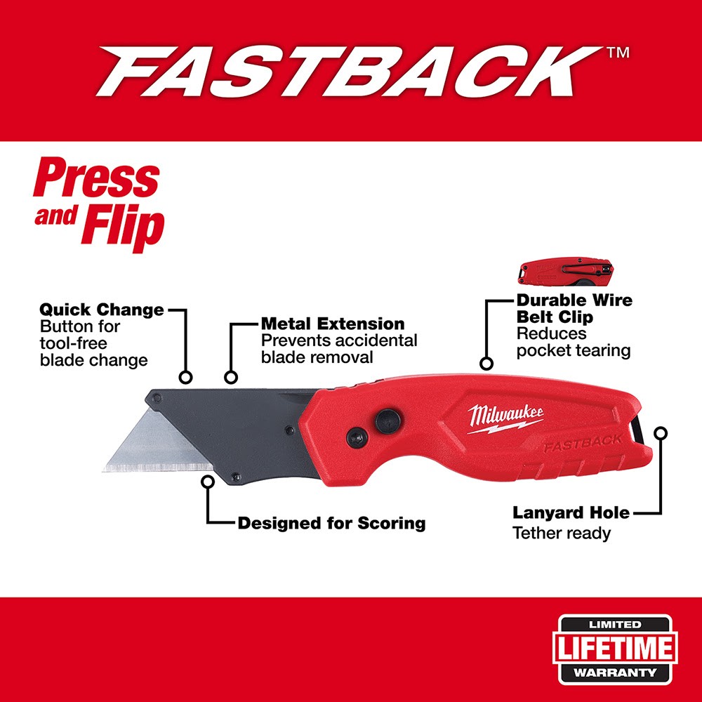 Milwaukee 48-22-1500 FASTBACK Compact Folding Utility Knife