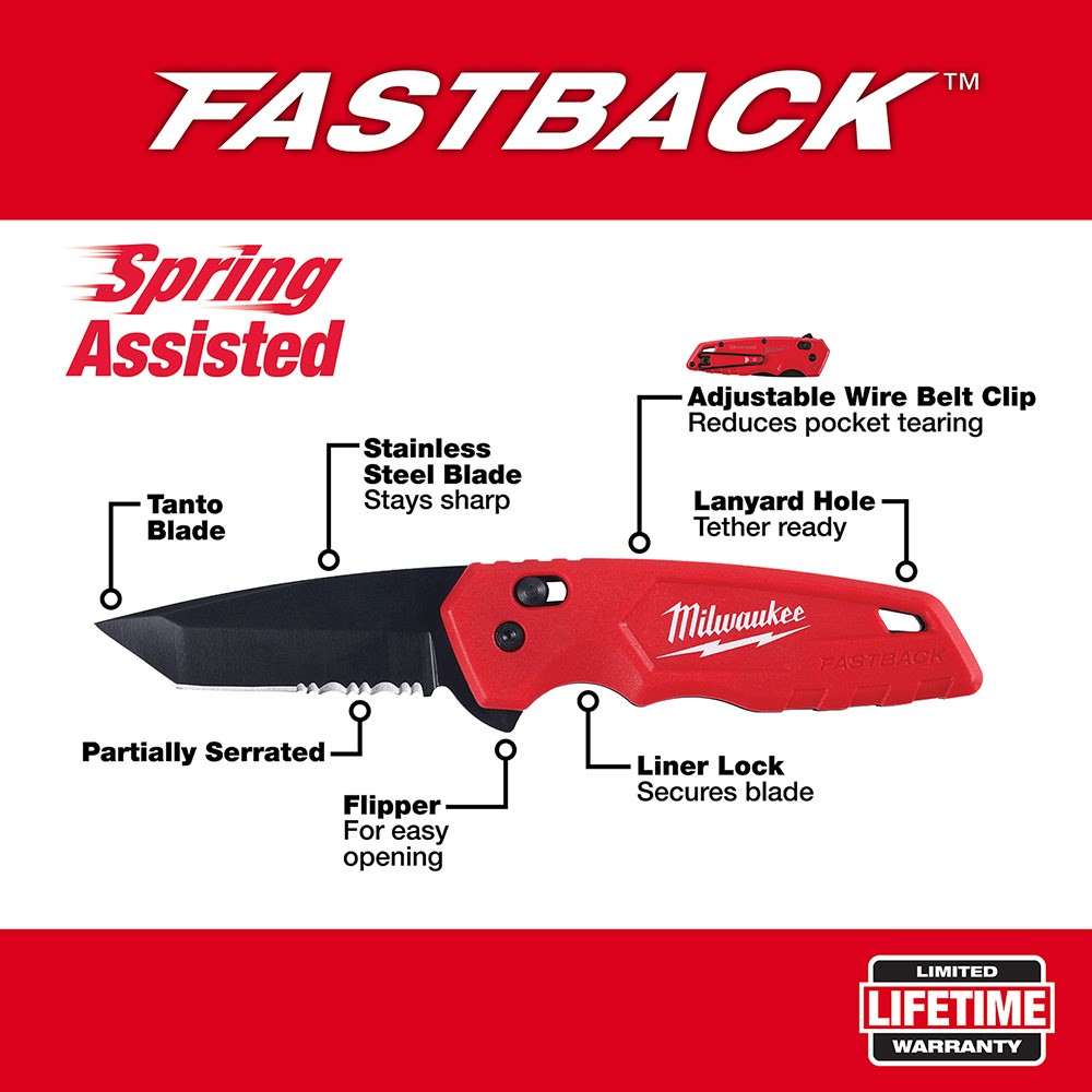 Milwaukee 48-22-1530 FASTBACK Spring Assisted Folding Knife