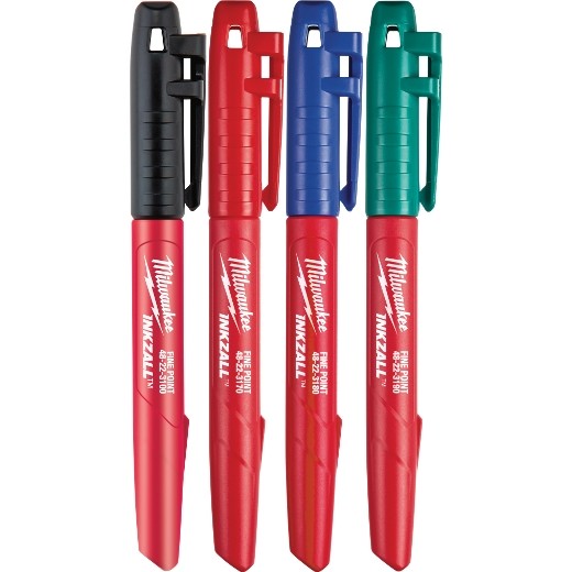 Milwaukee 48-22-3106 Inkzall Fine Point Colored Marker 4-Pack
