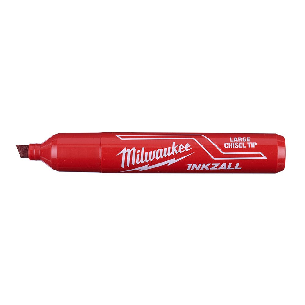 Milwaukee 48-22-3256 INKZALL Large Chisel Tip Red Marker, 12 Pack