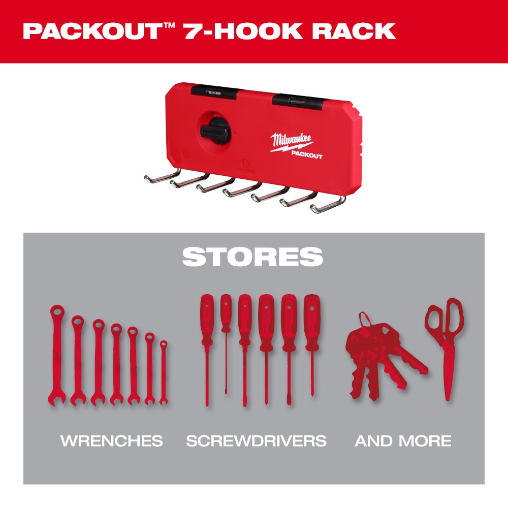 Milwaukee 48-22-8329 PACKOUT 7-Hook Rack