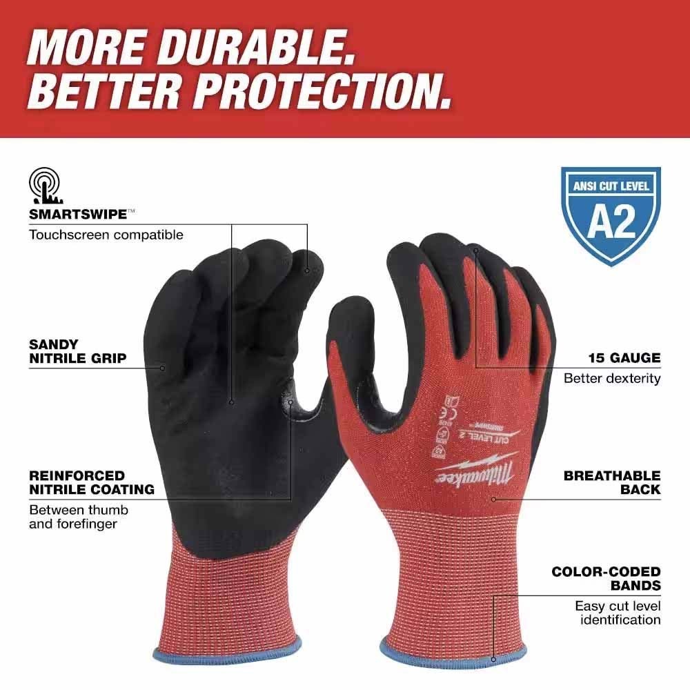 Milwaukee 48-22-8928 Cut Level 2 Nitrile Dipped Gloves - XL