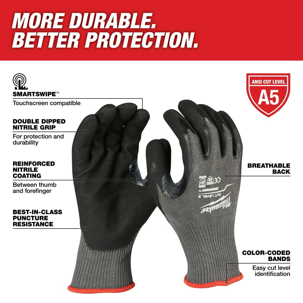 Milwaukee  48-22-8951 Cut 5 Dipped Gloves - M