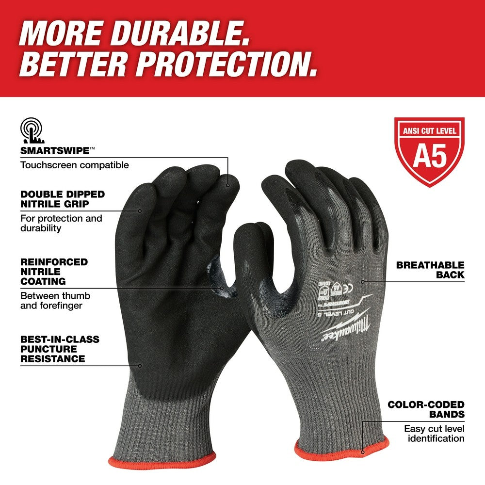 Milwaukee  48-22-8954 Cut 5 Dipped Gloves - XXL