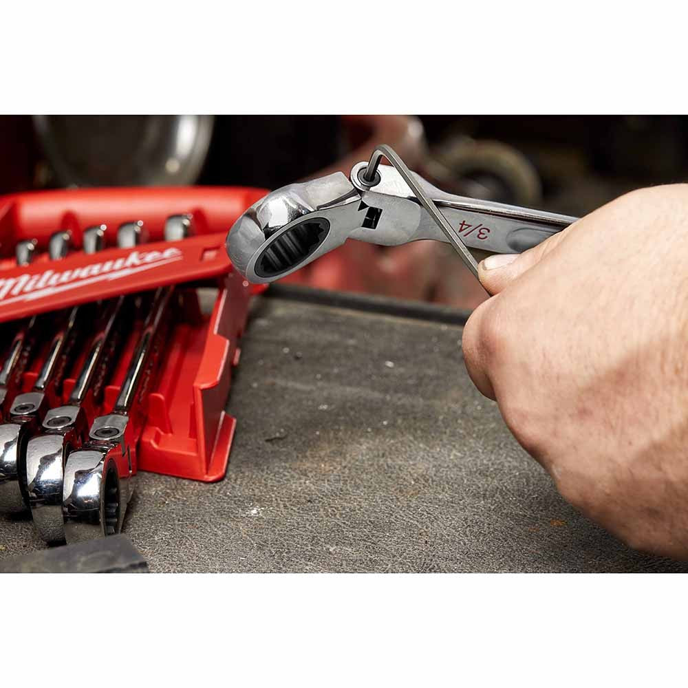 Milwaukee 48-22-9413 15 Piece SAE Flex Head Ratcheting Combination Wrench Set