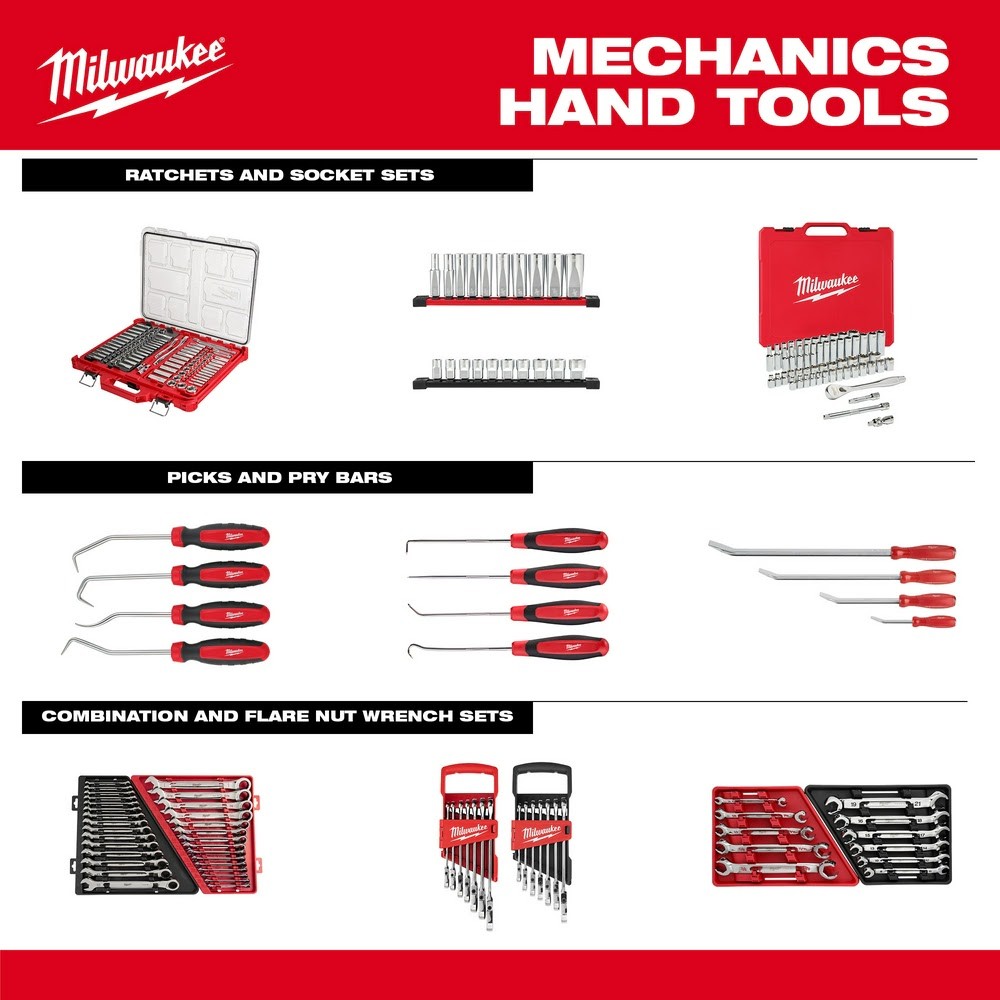 Milwaukee 48-22-9471 6pc Double End Flare Nut Wrench Set - Metric