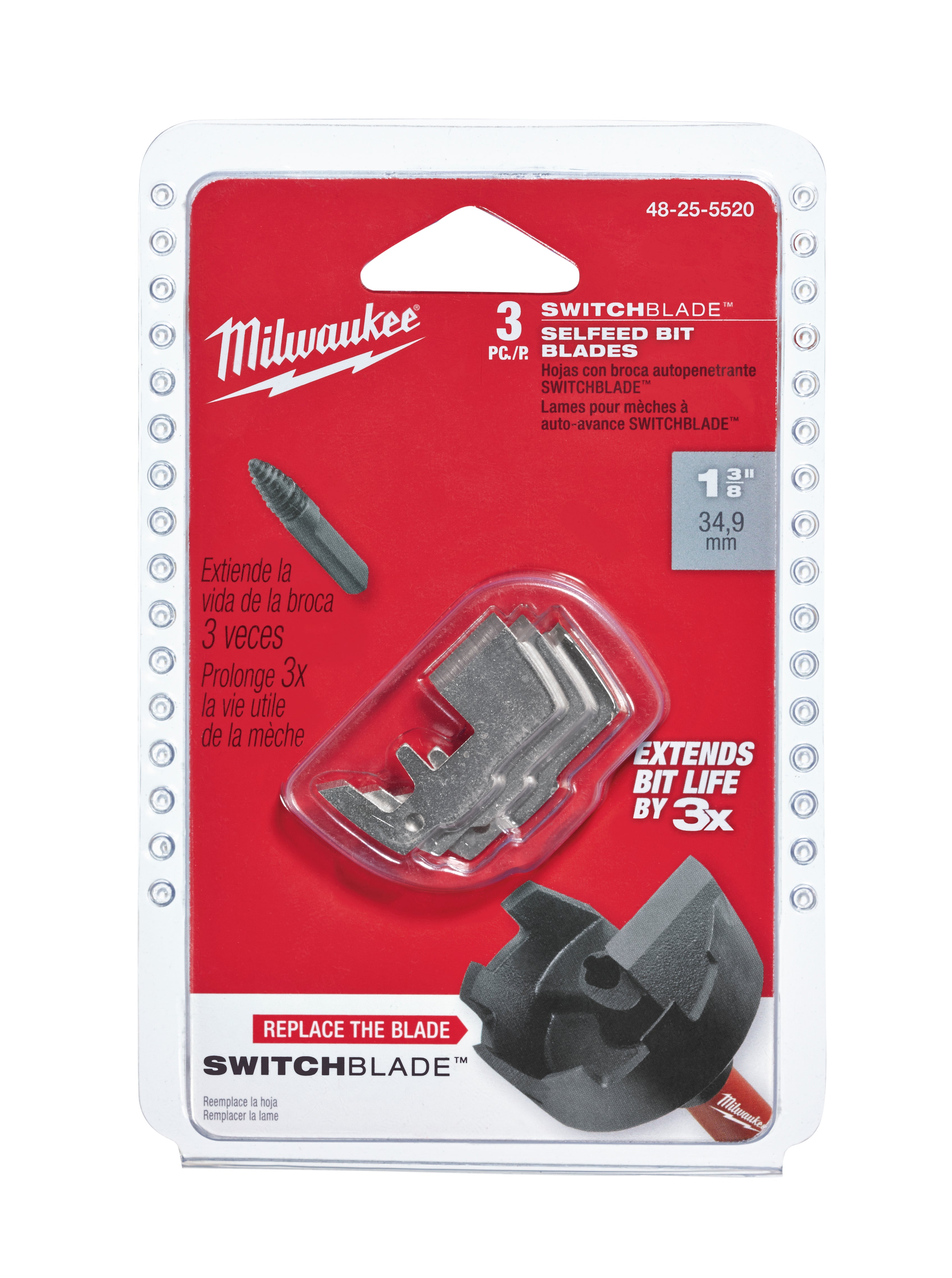 Milwaukee 48-25-5520 1-3/8" SwitchBlade™ Replacement Blades (3 Pack)