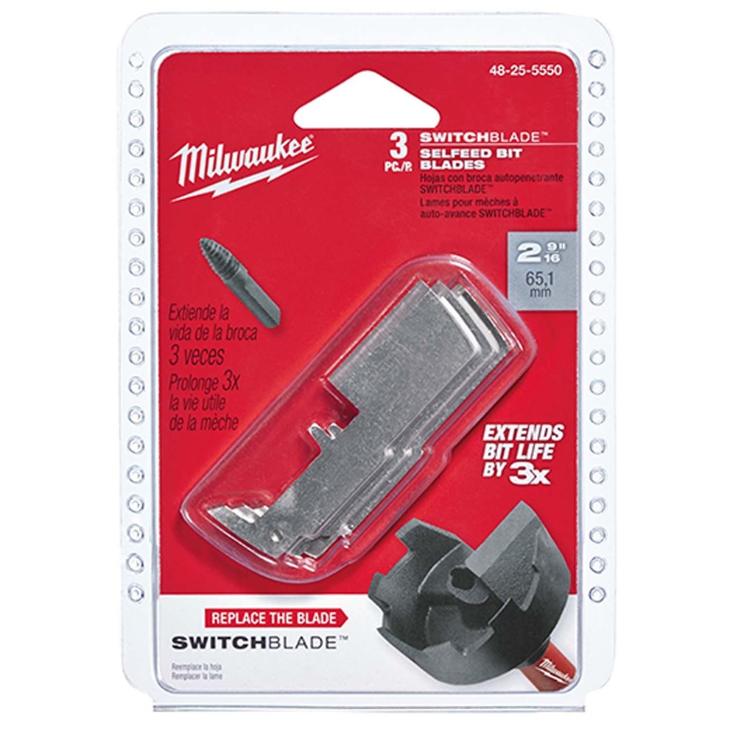 Milwaukee 48-25-5540 2-1/8 in. SwitchBlade™ Replacement Blades (3 Pack)