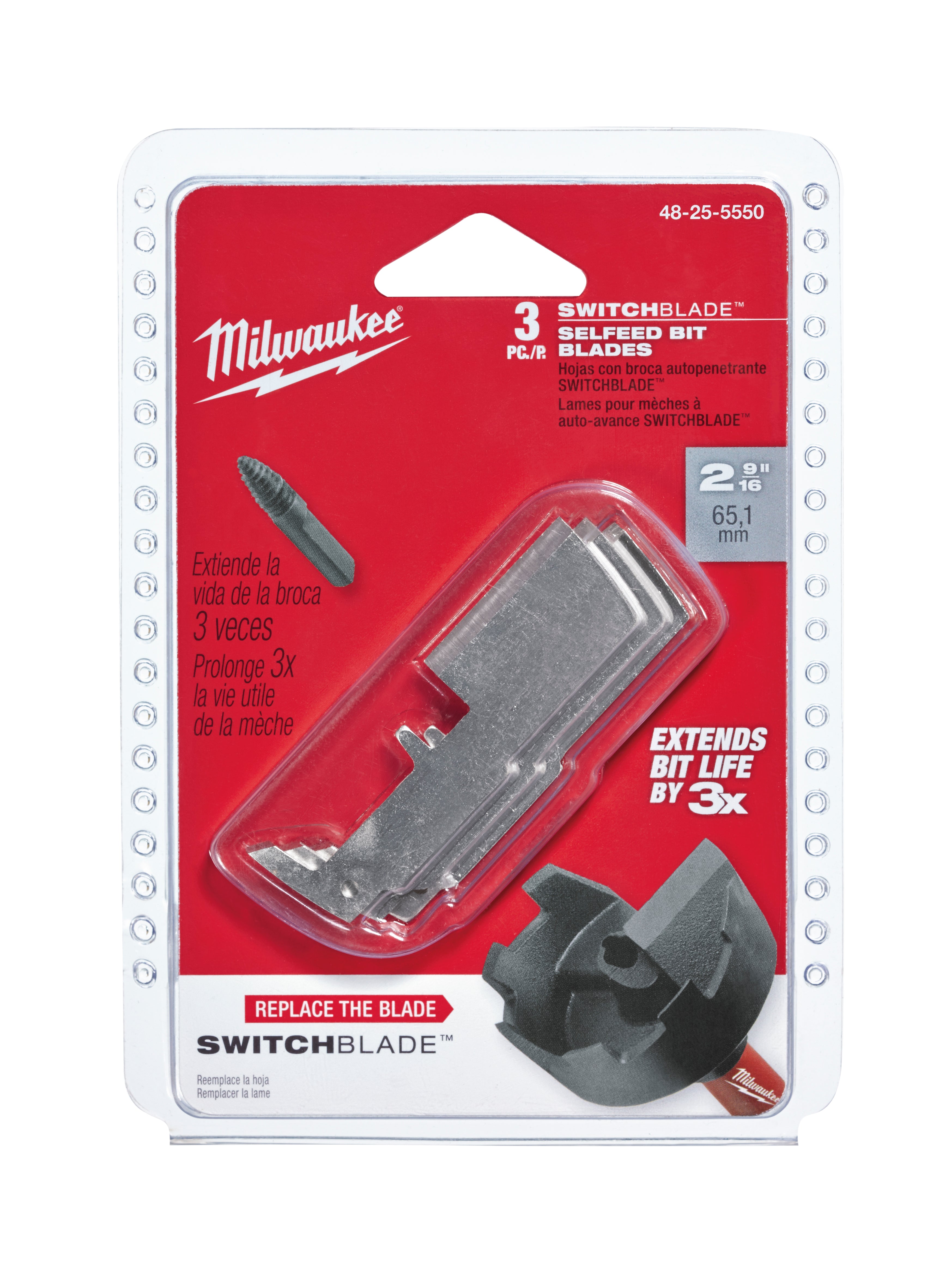 Milwaukee 48-25-5550 2-9/16" SwitchBlade™ Replacement Blade (3 Pack)