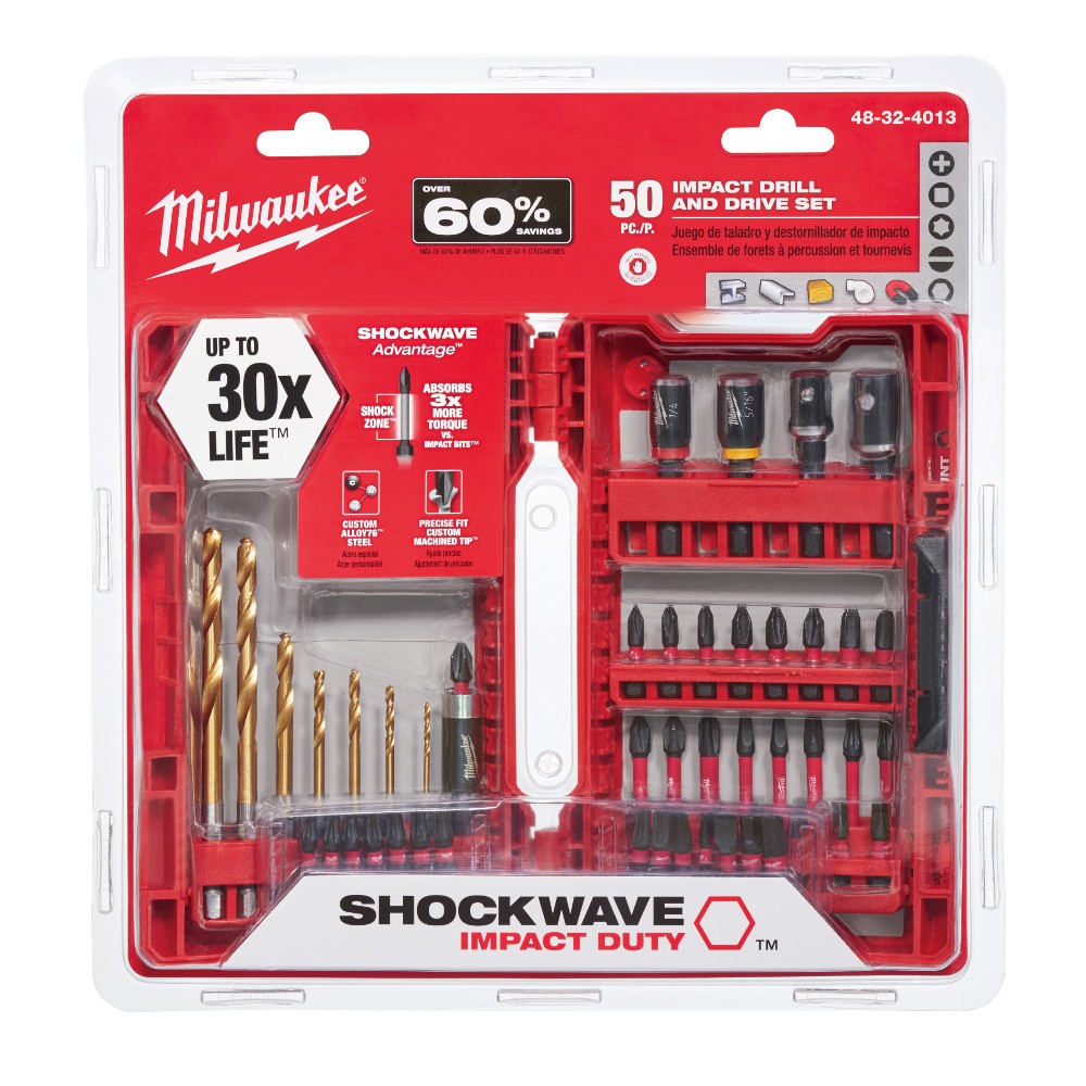 Milwaukee 48-32-4013 Shockwave Impact Duty Driver Bit Set 50 Piece