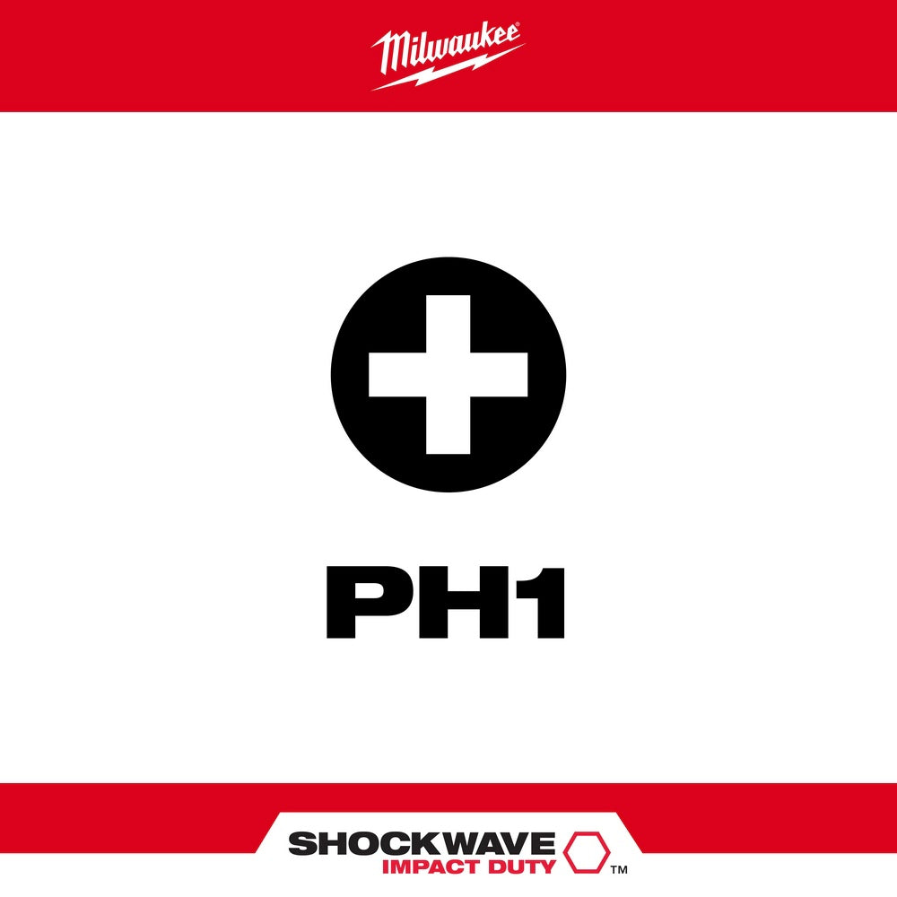 Milwaukee 48-32-4461 Shockwave 2" Power Bit Phillips #1