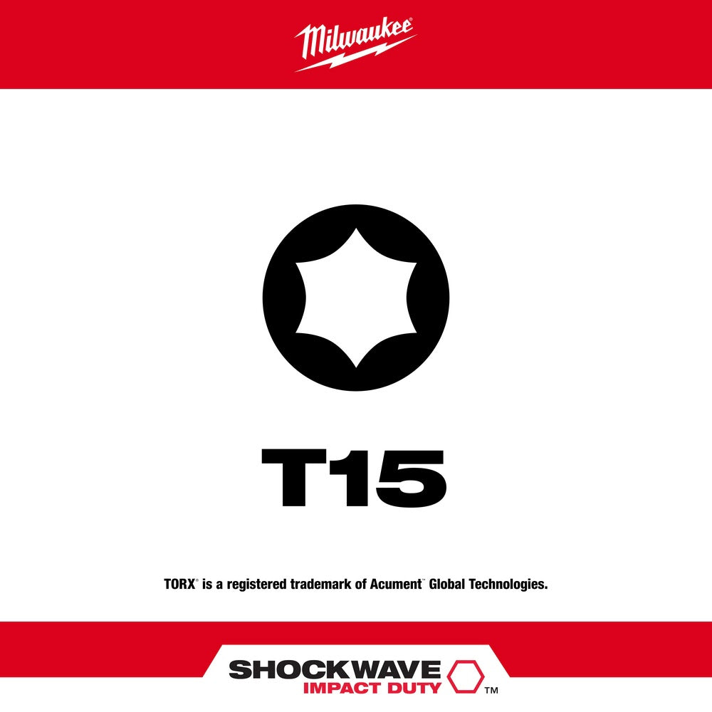 Milwaukee 48-32-4484 T20 Torx Shockwave 2" Power Bit
