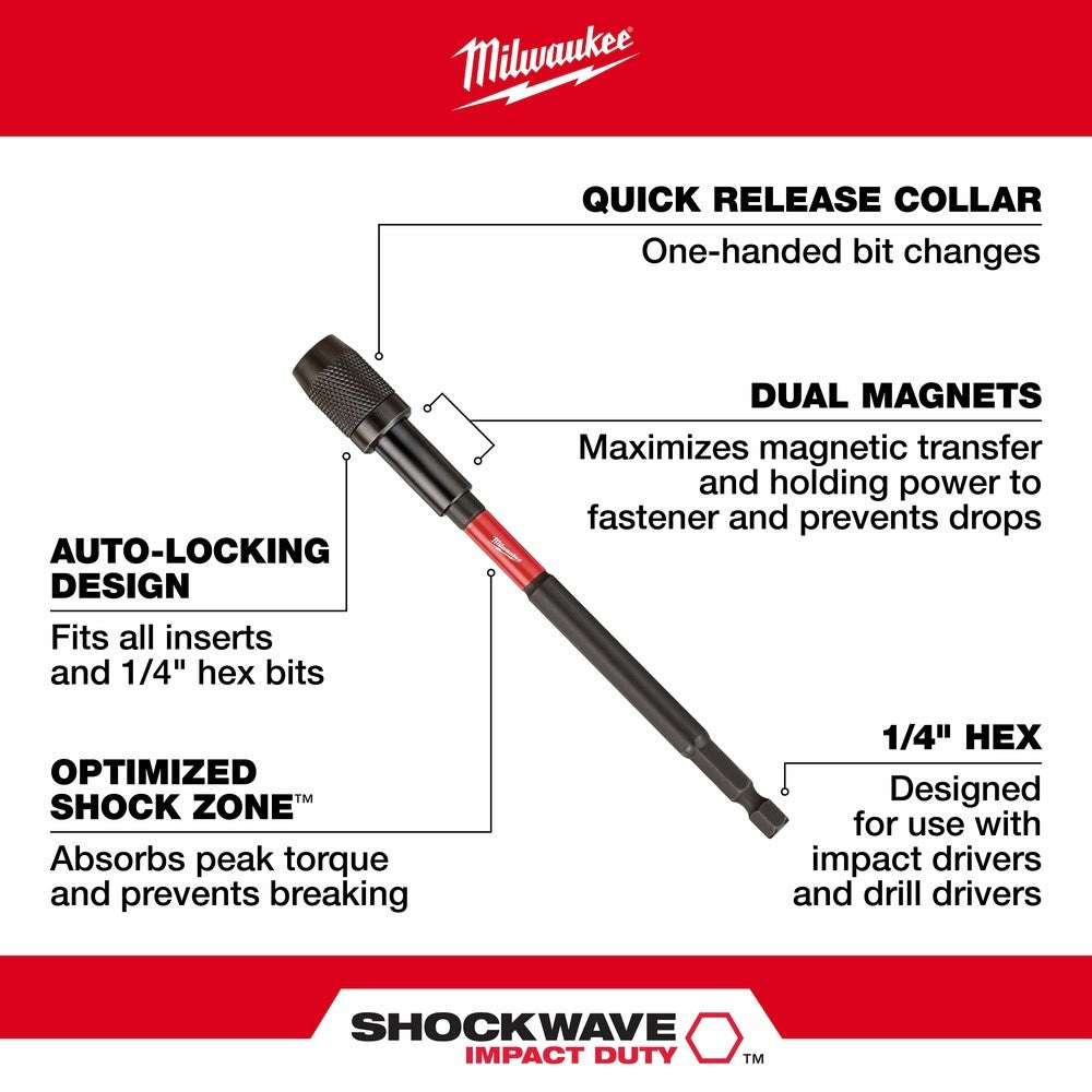 Milwaukee 48-32-4531 Shockwave 2-7/8" Impact Locking Bit Holder