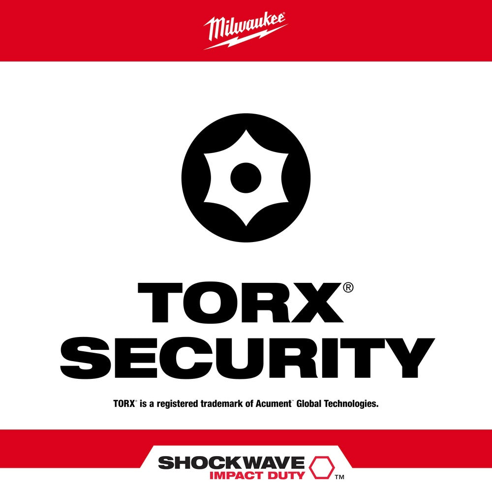 Milwaukee 48-32-4618 10 Piece SHOCKWAVE Torx Security Insert Bit Set
