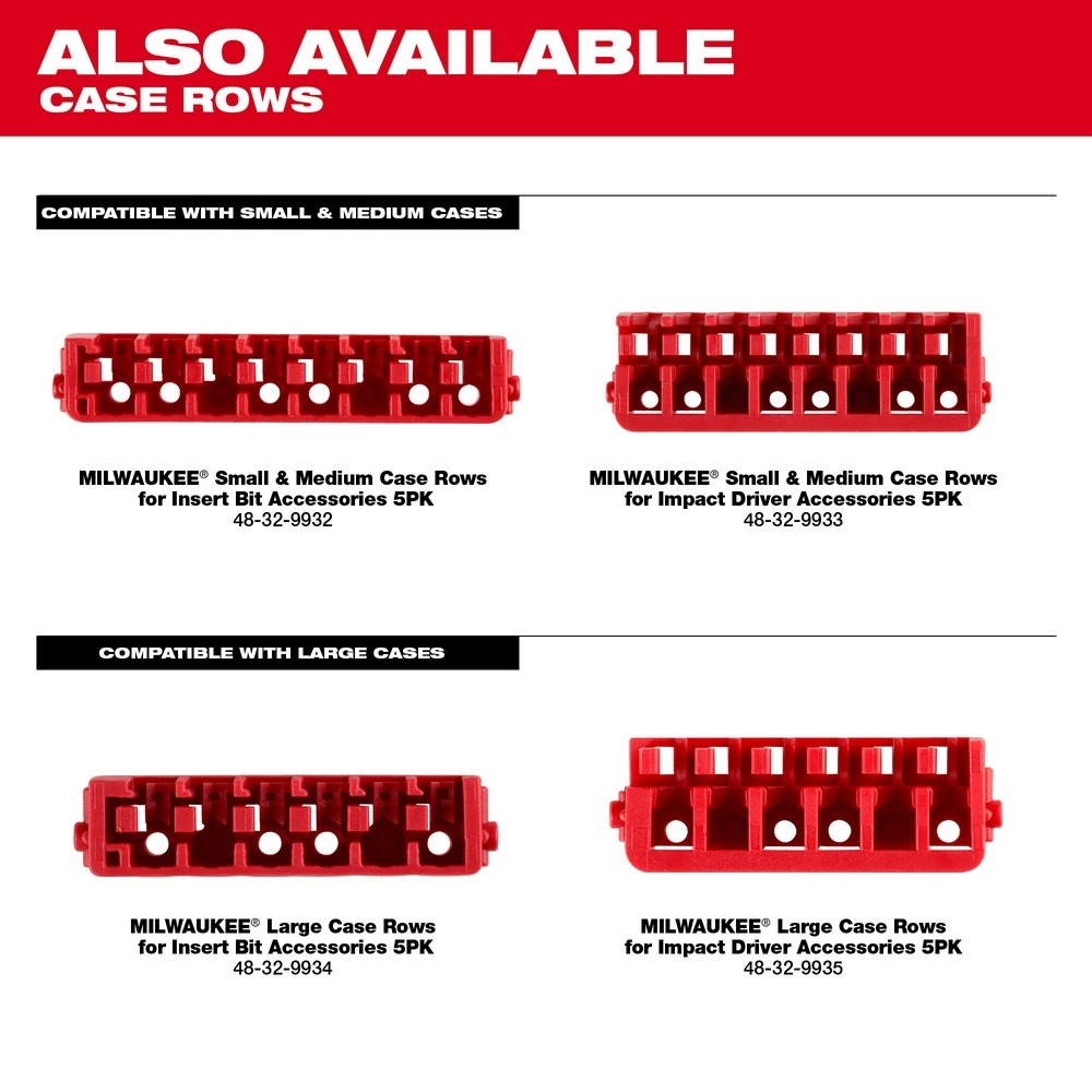 Milwaukee 48-32-9934 Large Case Rows for Insert Bit Accessories 5PK